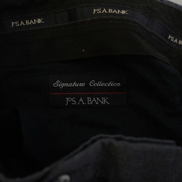 Jos A Bank Signature Wool Gray Dress Pants 34/36 Mid Rise Flat Front Lined Parti - Picture 5 of 7